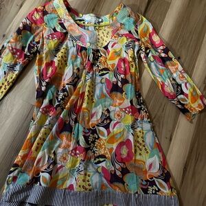 Boden Mod Floral Sheer Tunic Boho Beach Cover-up Summer Size 6